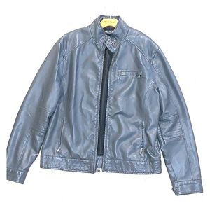 Kenneth Cole Gray Leather Jacket